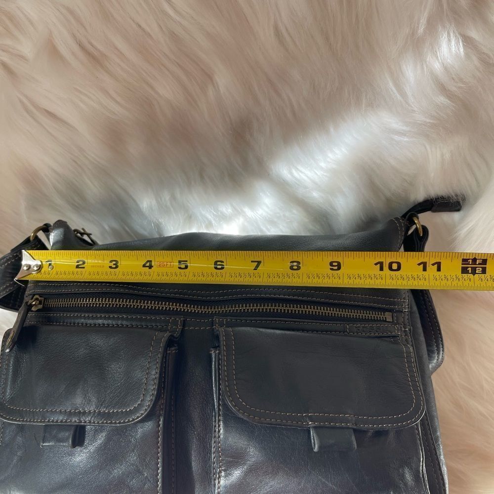 Fossil black soft leather shoulder with antique tone hardwares adjustabl… - Picture 6 of 16